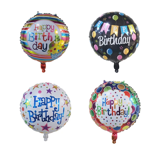Hot Sale Party Decoration Spanish Letter Happy Birthday Round Shape Foil Balloons Supplier Kids Children Toys
