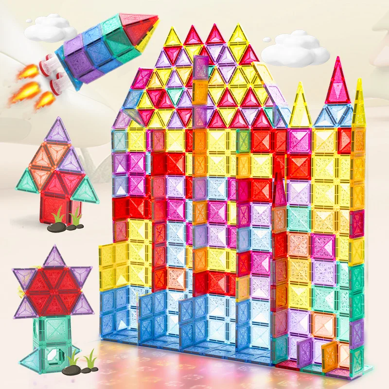 2025 kids Trending Educational Fort Toddler 3D Magnet Building Blocks Toys Set Stem Magnet Brick Magnetic Tiles For kids