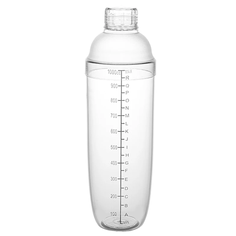 PC Shaker Cup Hand Cocktail Shakers Thickened for Making Lemon Tea Shaker Pot Set for Milk Tea Shop 700/1000ml with Scale