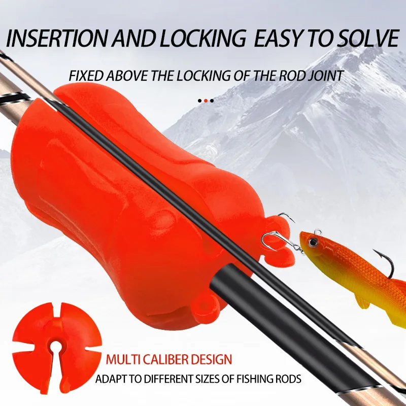 Silicone Fishing Rod Accessories Portable Rubber Fishing Pole Clip Soft Fishing Rod Fixed Ball