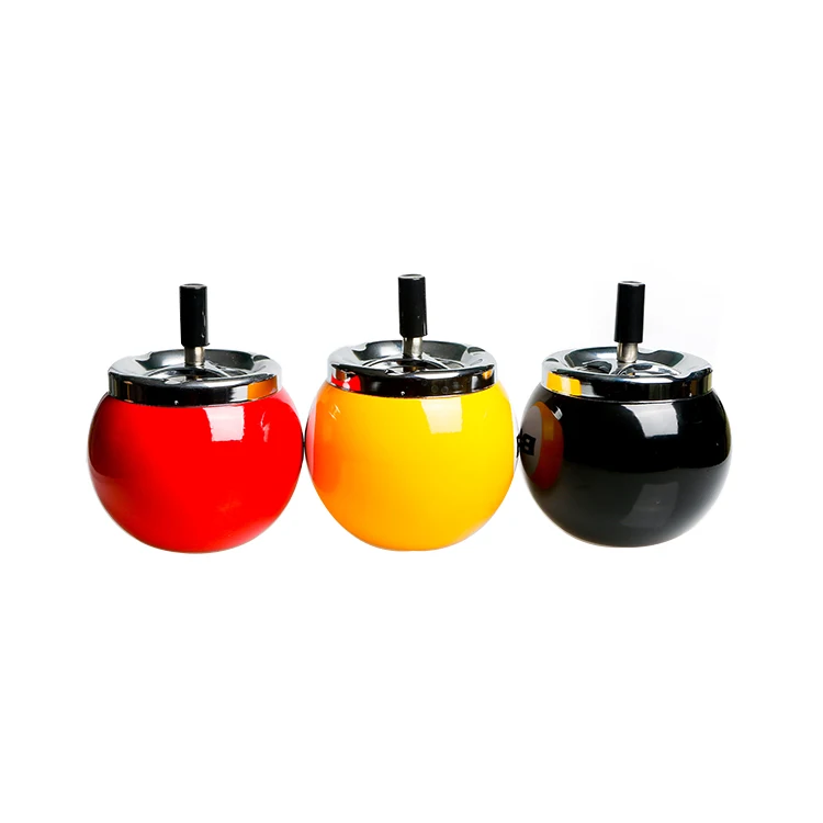 Stainless steel ball fancy outdoor mini pocket ashtray with cover