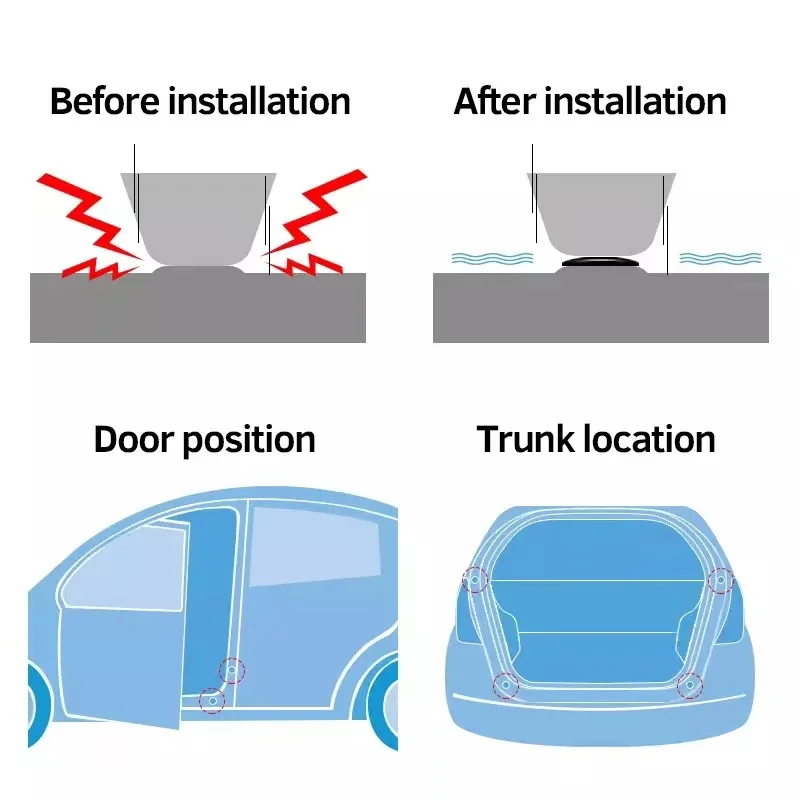 Car Door Hood Trunk Shock-Absorbing Buffer Stickers For Renault Clio Captur Trafic Twingo Scenic 2 Kadjar Kangoo Maste