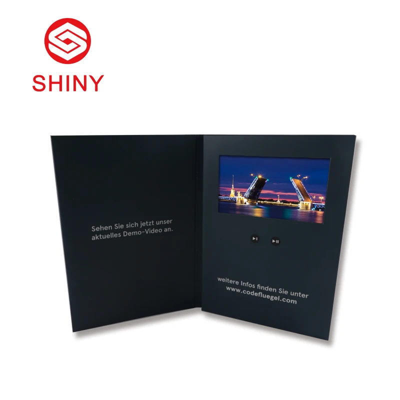 Custom Luxury Video book 7 Inch Lcd Screen Video Brochure