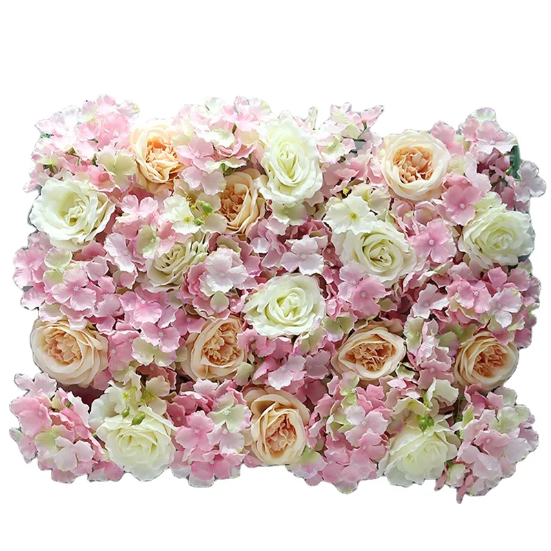 2022 Hot-Selling Silk Flower Wall Wedding Decor Silk Flower Artificial Plant 40 cm*60 cm White/Red/Pink Mix Silk Flower Spray flower row