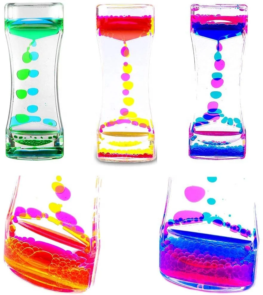 Dongguan Shanghao Colorful Liquid Motion Visual Slim Oil Acrylic Hourglass Timer
