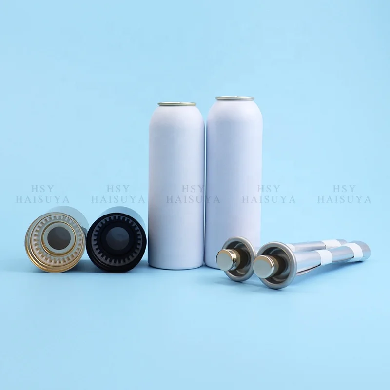 Wholesale 20ml50ml120ml250ml300ml mini empty inhaling aluminum valve aerosol body spray cans nozzle cap fragrance antiperspirant