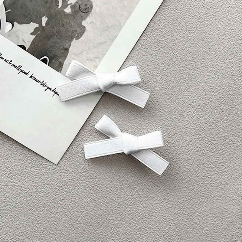 mini size custom color Sweet and Lovely Ribbon Bow Hairpin Simple Side Clip Bangs Hairpins baby girls hair bows clips