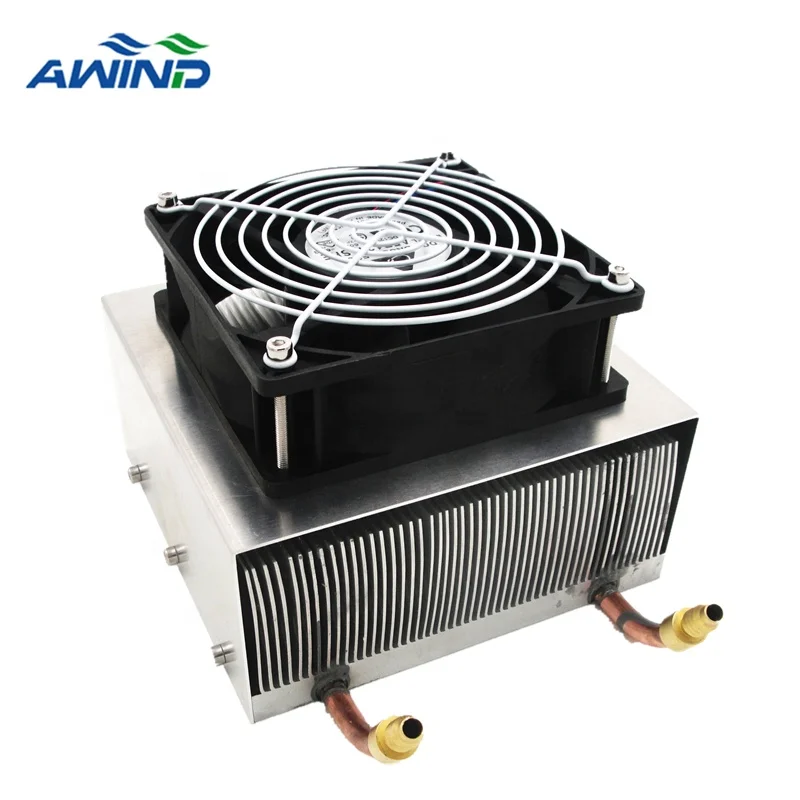 Custom Aluminum or copper refrigerator stacked fin heatsink with fan