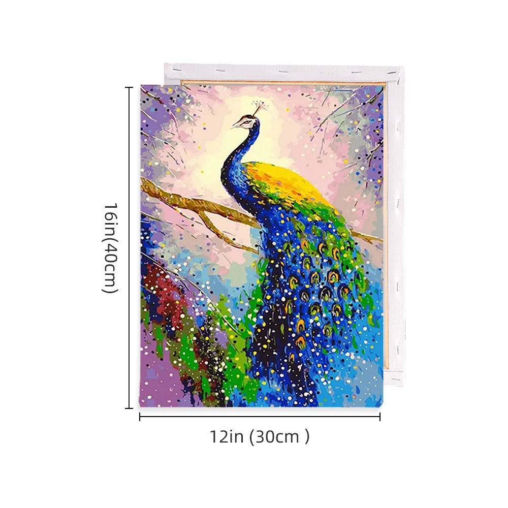 AOVIA Chinese Painting Beautiful Peacock Animal Wall Canvas Print Custom Hand Printed Oil Painting