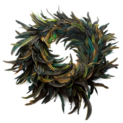 FH429 Decorative Ringneck Pheasant Circular Feather Wreath