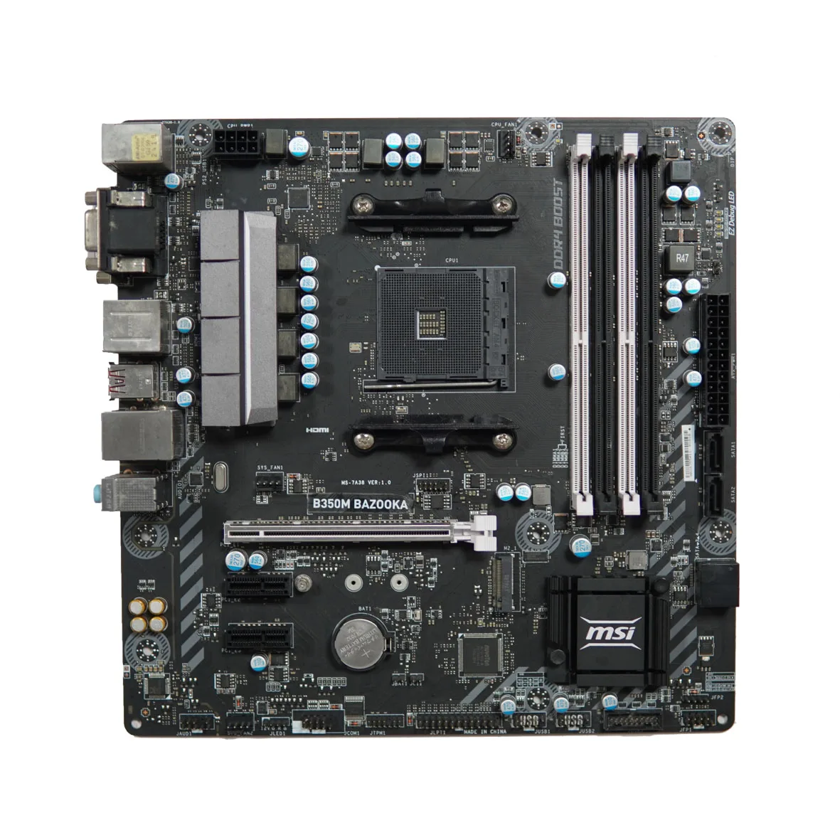 Motherboard FOR MSI Motherboard B350M BAZOOKA AMD B350 Chipset AM4 DDR4 Memory 1 x PCI Express 3.0 x 16 Micro ATX