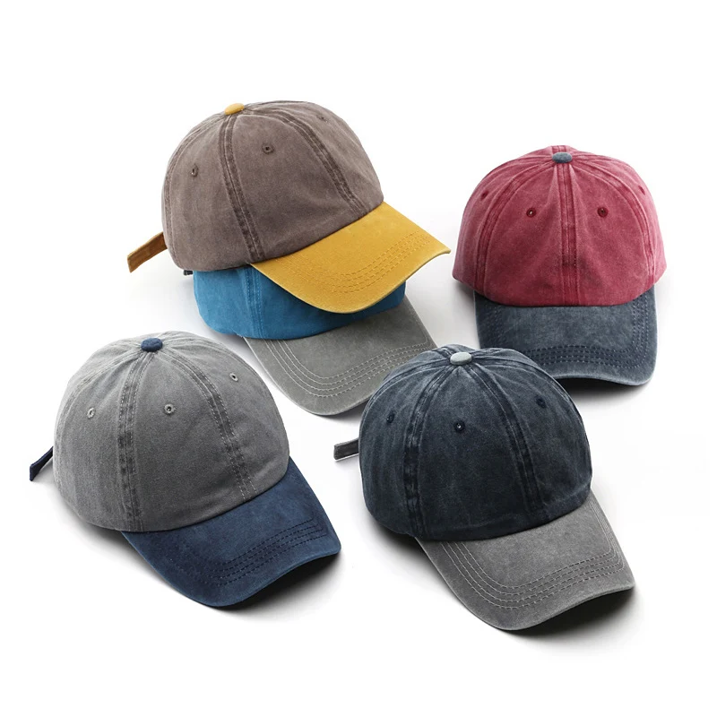 Бейсболка в стиле хип-хоп летняя уличная двухцветная Кепка с эффектом потертости индивидуальные шапки для