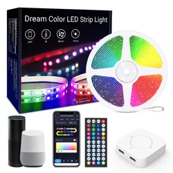 Best price TUYA RGBIC Colorful smart led strip light 5M 10M dream color WIFI  led strip light 5m 10m