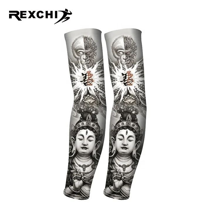 Дешевые сублимационные рукава REXCHI HB15 модные эластичные для езды на велосипеде уличные с татуировкой оптом