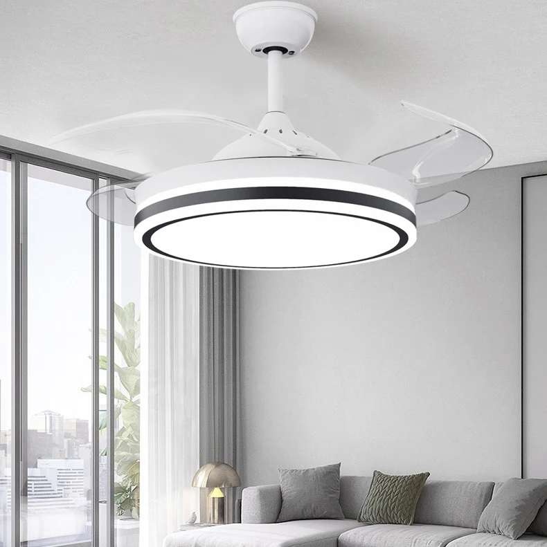 42 Inch Chandelier LED Light Fan For home ABS Ceiling Fan Modern Retractable LED Ceiling Fans Light With Remote Control