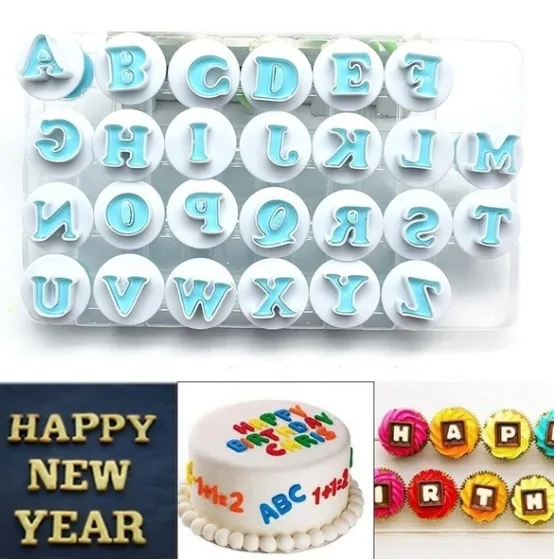 Baking Pastry Mold Upper&Lowercase Alphabet and 0-9 Numbers Cookie Fondant Cutter Baking Cupcake Mold Cake Decorating Tools