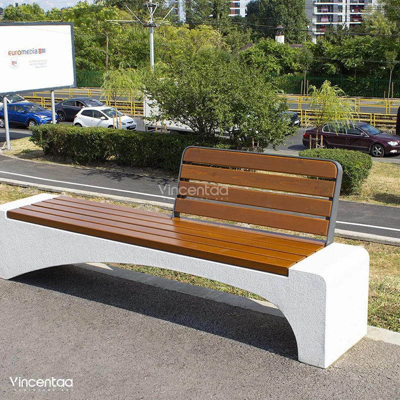 Vincentaa Modern Art Wooden Garden Benches Custom City Street Furniture Patio Bench