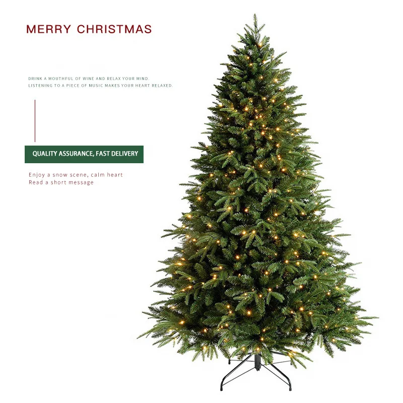 Factory Wholesale HIgh Quality 150cm 180cm 210cm 240cm Full PE decorative christmas trees