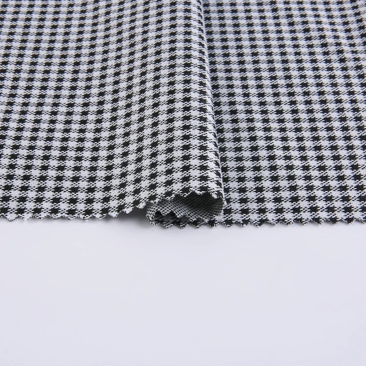 New arrival dress fabric material 95%POLY 5%SP stretch jacquard ecossais fabric for woman dress