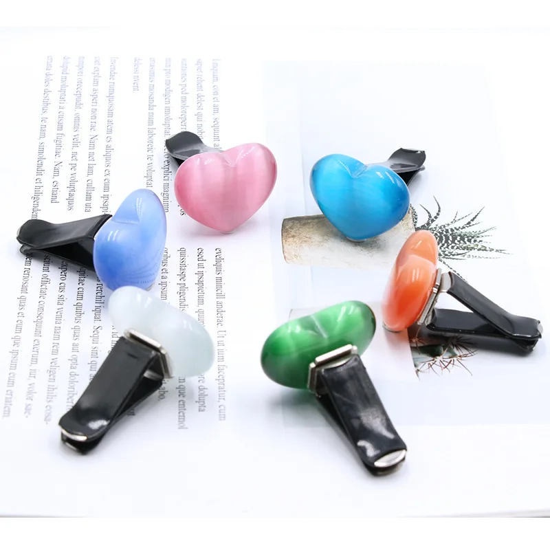 New Charm Heart Shape Air Outlet Decoration Car Interior Accessories Creative Ornament Collection Natural Crystal Stone Jewelry
