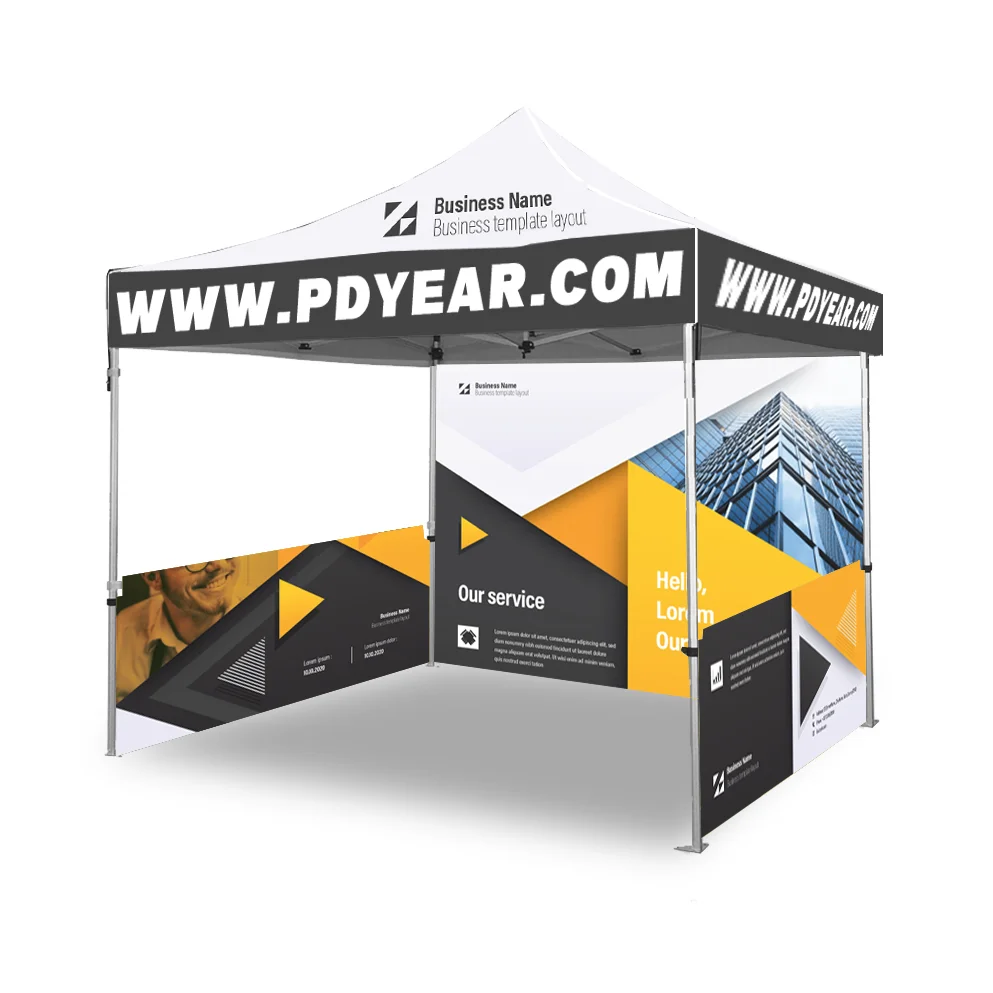Outdoor 10x10ft 3x3m Waterproof Custom Printing Aluminum Folding Gazebo Pop Up Canopy Tent for Trade Show Event