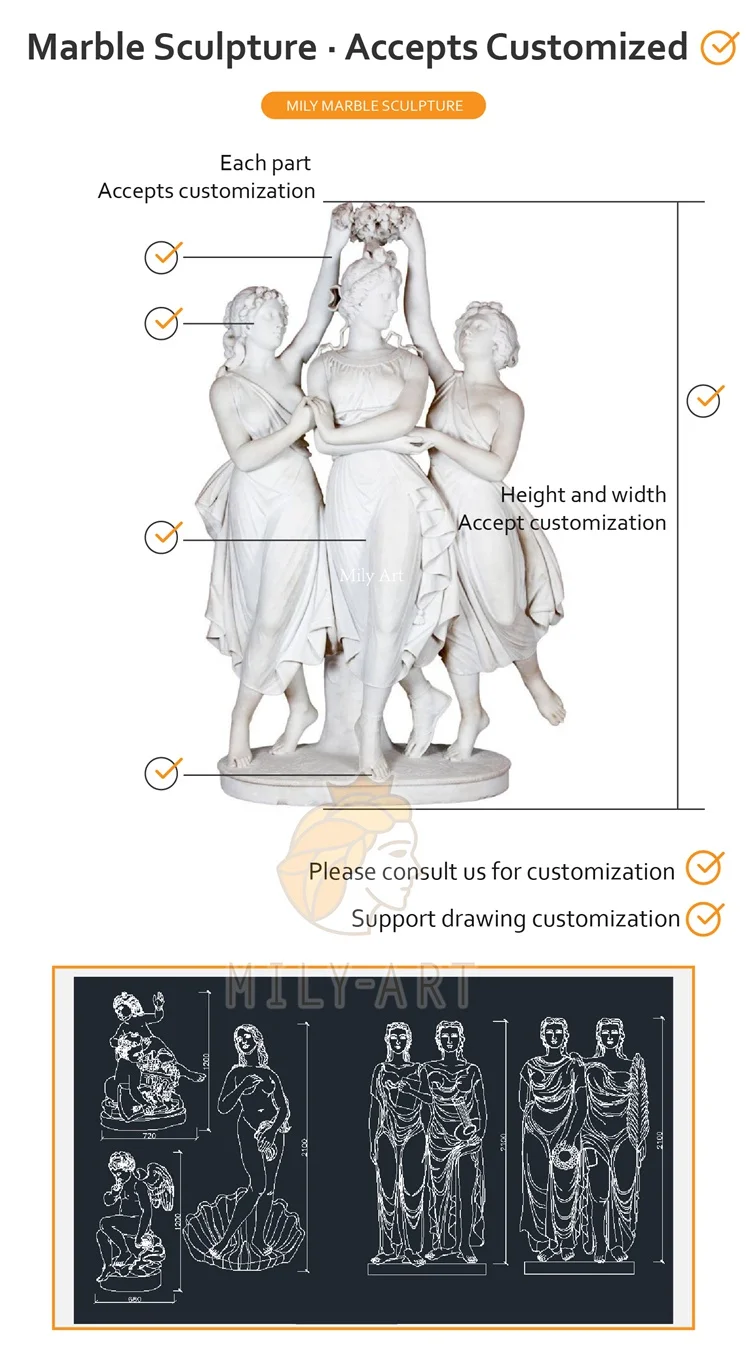 Marble Three Beauty Statue