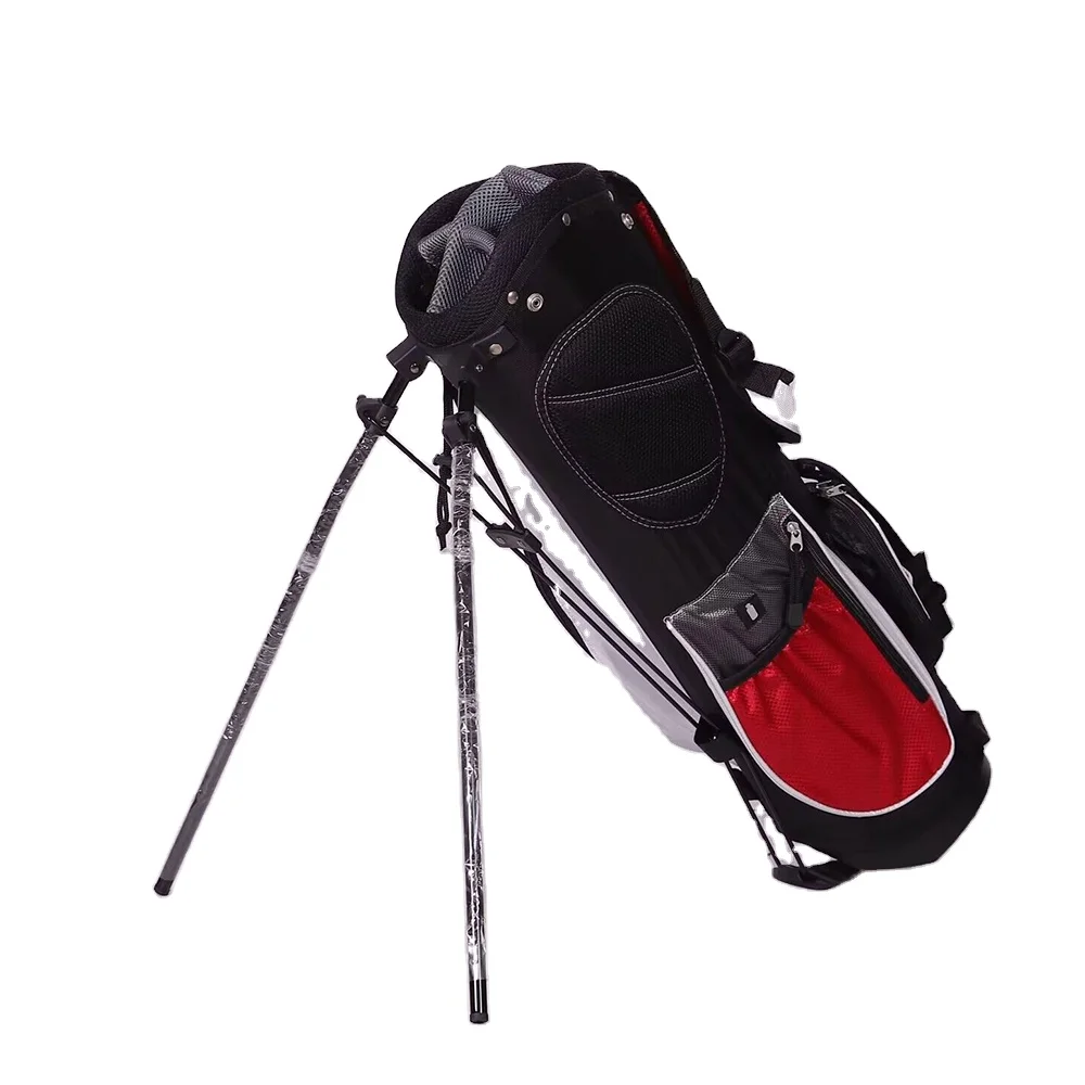 Customized Mini Golf Stand Bag Lightweight Leather and PU Golf Bag with 5 Dividers Durable Zipper Pocket for Kids