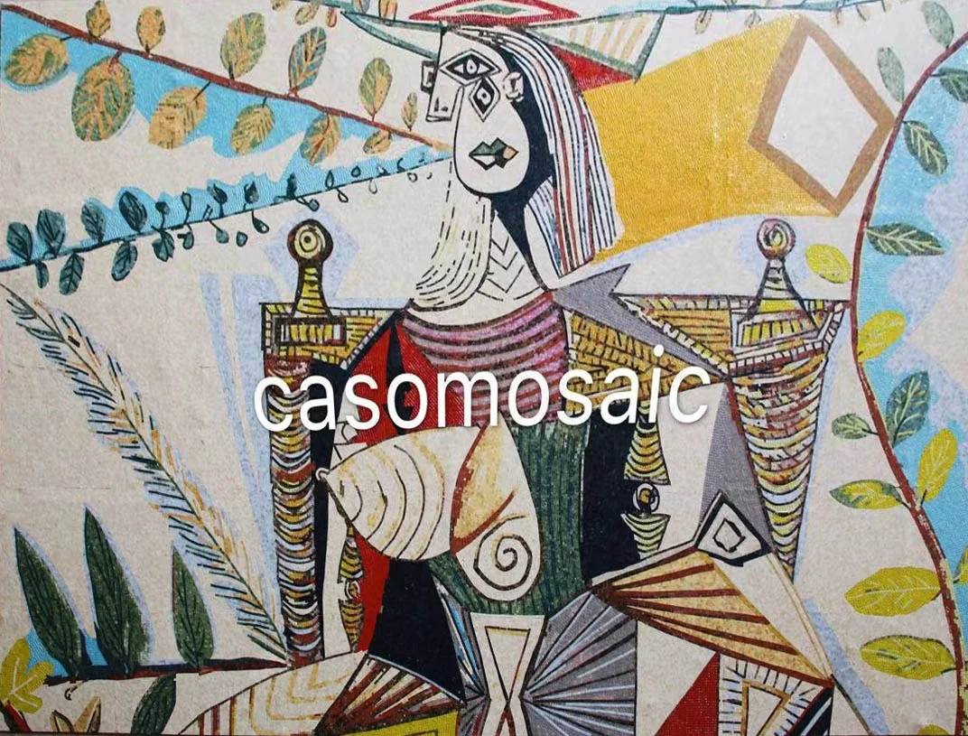 Marble Mosaic and Glass Mosaic Wall Painting Art  medallion