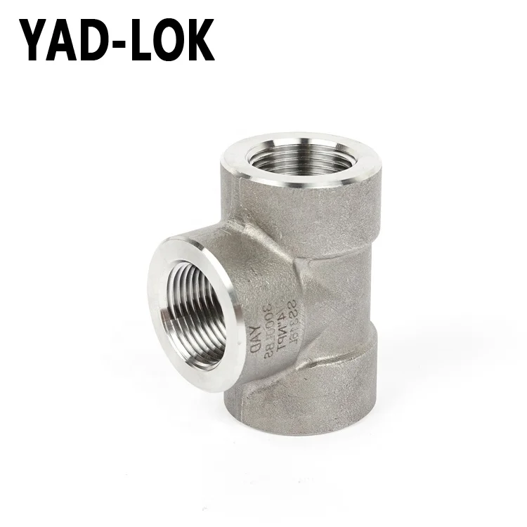 YAD-LOK Factory Customized Carbon Reducing Threaded Tee Npt Pipe Fitting