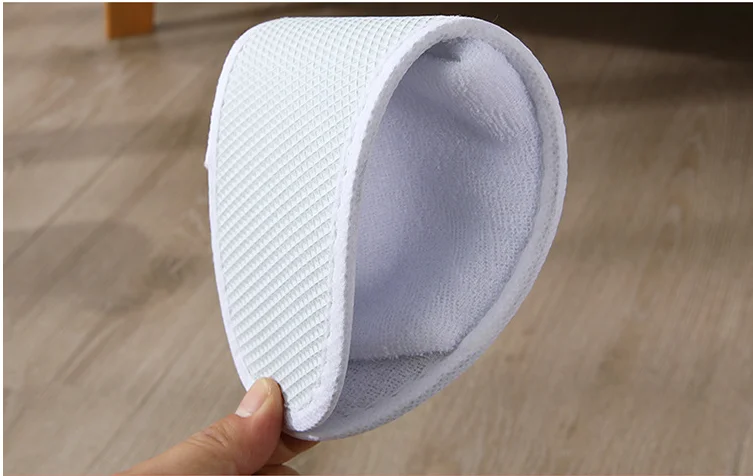 stock hotel spa disposable white terry cloth open toe EVA slipper
