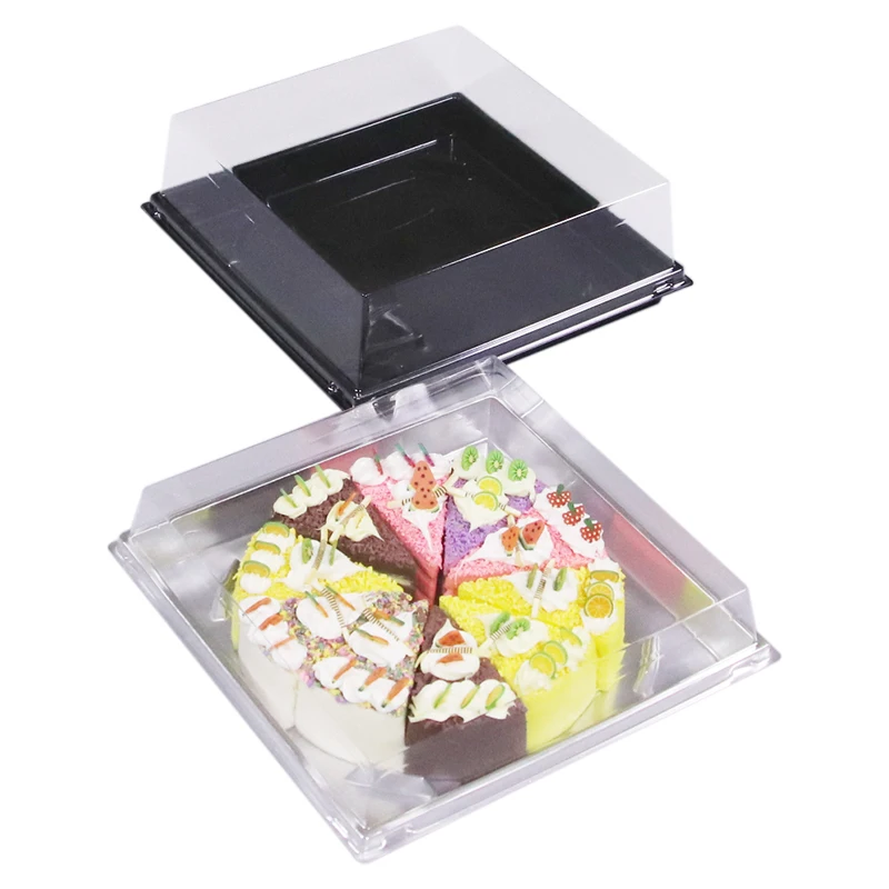 custom clear white black acrylic plastic window luxury fold 4 inch cake packaging cake box 10x10x3 secure cake packaging box