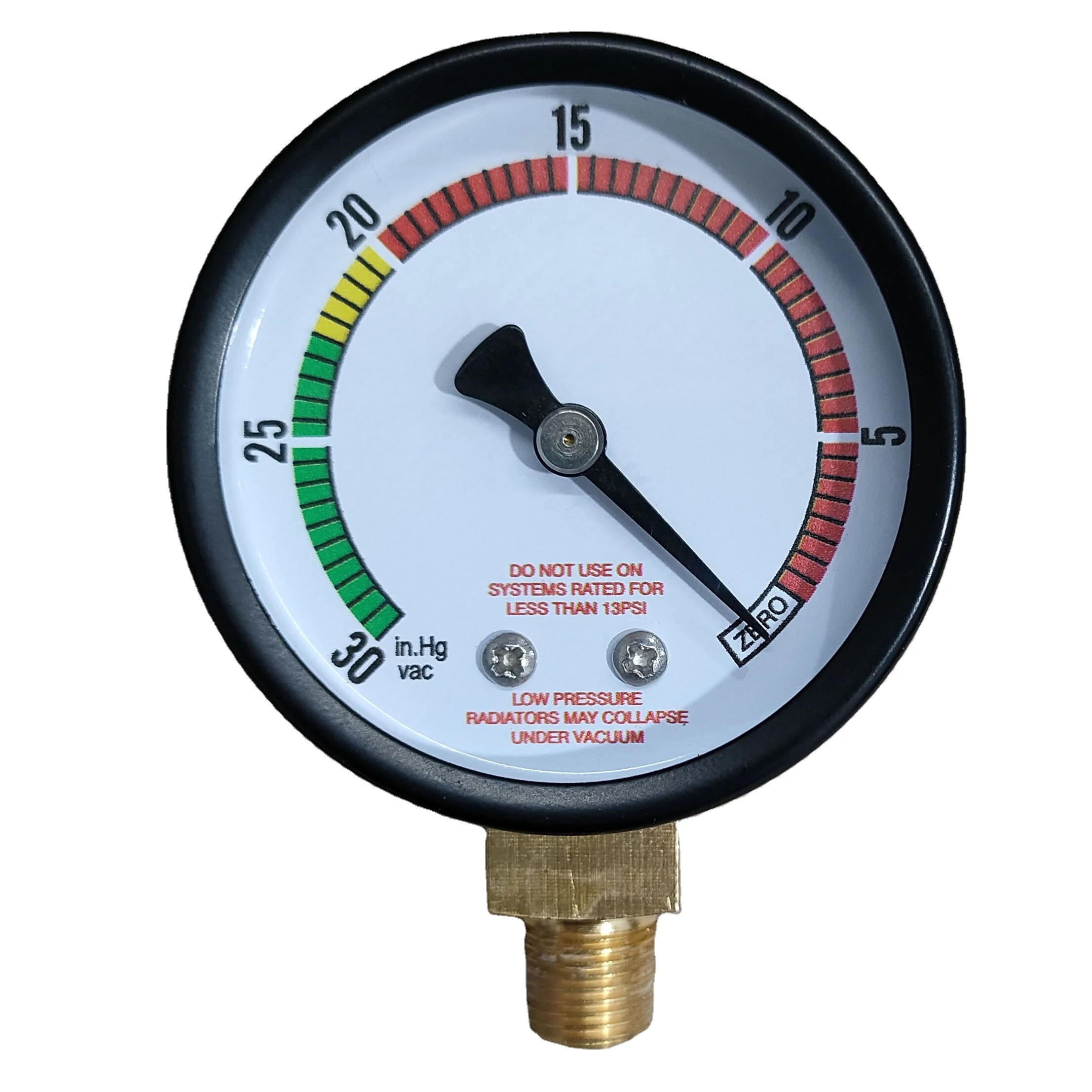 New Design Easy To Read Black stainless steel case Clear air pressure gauge