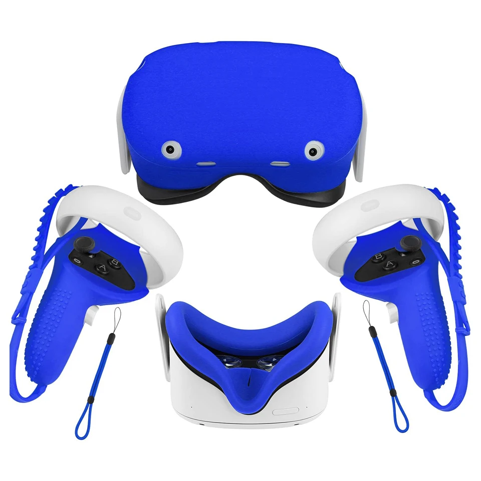 Набор силиконовых чехлов VR Oculus Quest 2, комплект комбинированных накладок для маски для глаз Quest 2, сменные Грипсы для контроллера