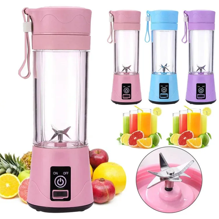Portable Automatic orange Juicer Machine High Speed 6 Blade Mini travel blender Rechargeable Electric Fruit hand shaking blender