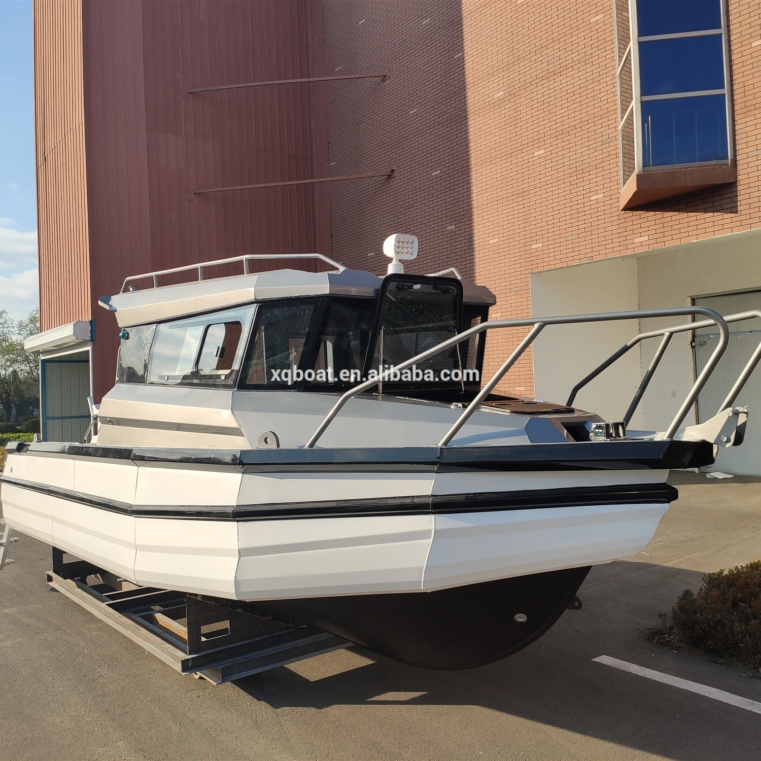 factory supply 7.5m / 25ft large space full cabin boat easy craft aluminum fishing bait boat with CE certification