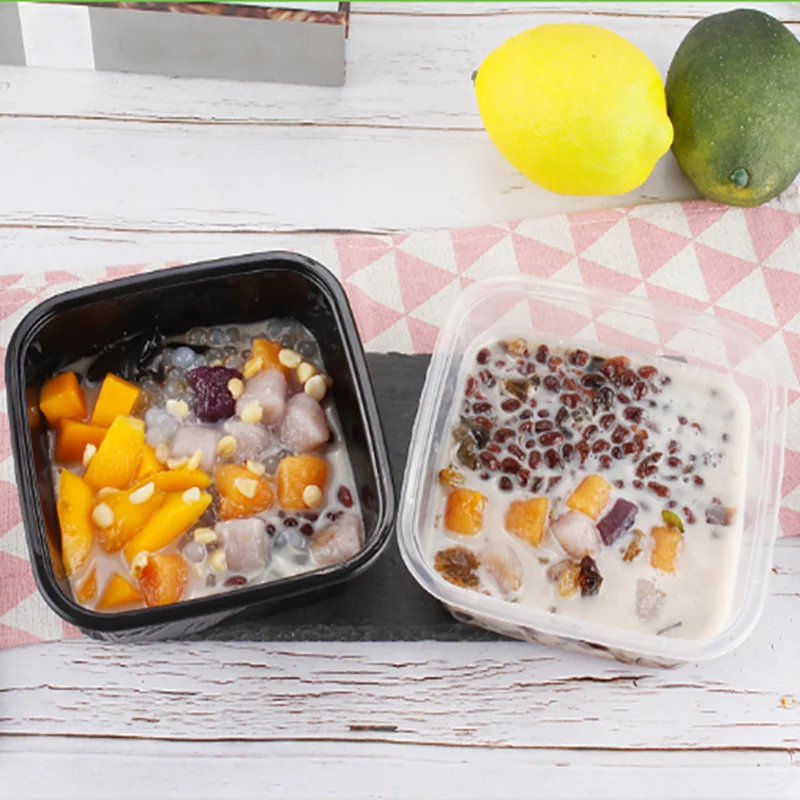 Food Grade Square Disposable Plastic Packing Box Square Reusable Meal Prep Pp Plastic Bento Lunch Box