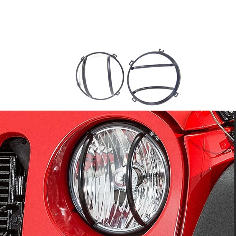 Gobison Hot Sales Aluminum Headlight Guards For Jeep Wrangler JK 2007-2017 Headlight Guards