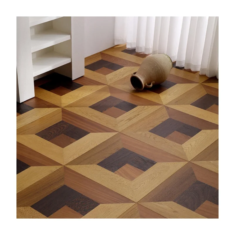 Multi layer solid wood mosaic flooring Chicken wing wood environmentally friendly and natural home decoration