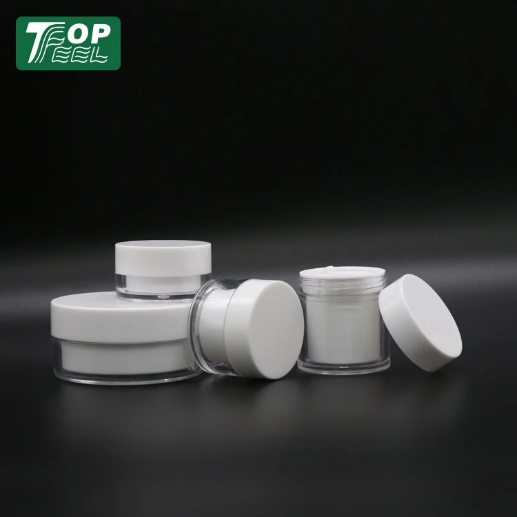 Factory Wholesale Luxurious Empty 20g 30g 50g 200g PS Plastic Double Wall Cosmetic Jar for Body Cream