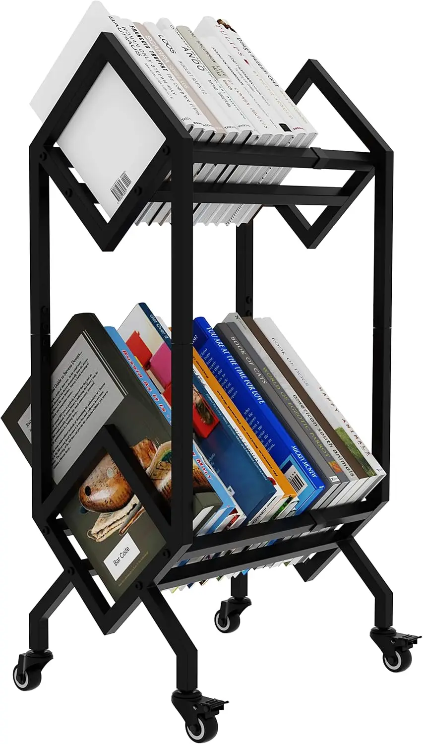 Промышленная металлическая книжная полка 2 яруса современный стильный дизайн диван кровать органайзер журнал альбом рецепт книги колеса для хранения