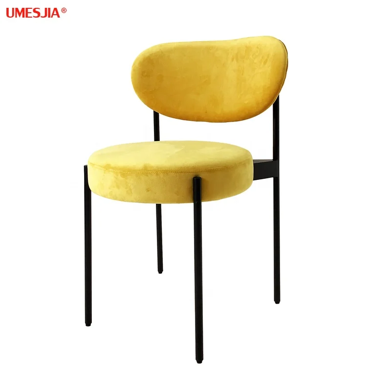 Modern Home Furniture Restaurant Furniture Velvet Fabric 430 collection Iron chair Dining hall Chair