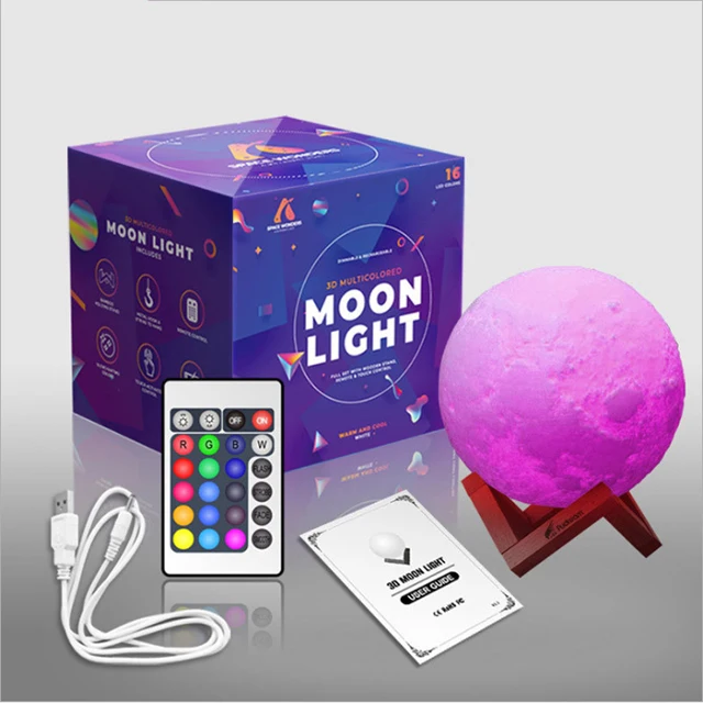 
Sensor touch or pat/slap function with remote control RGB colorful Led night light 3d moon light lamp 