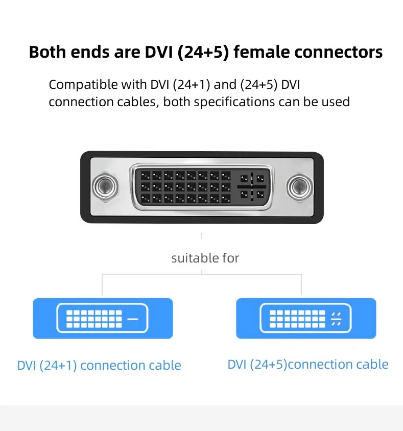 Dvi extender straight connector dvi (24+5) high-definition adapter dvi female to female computer television connector