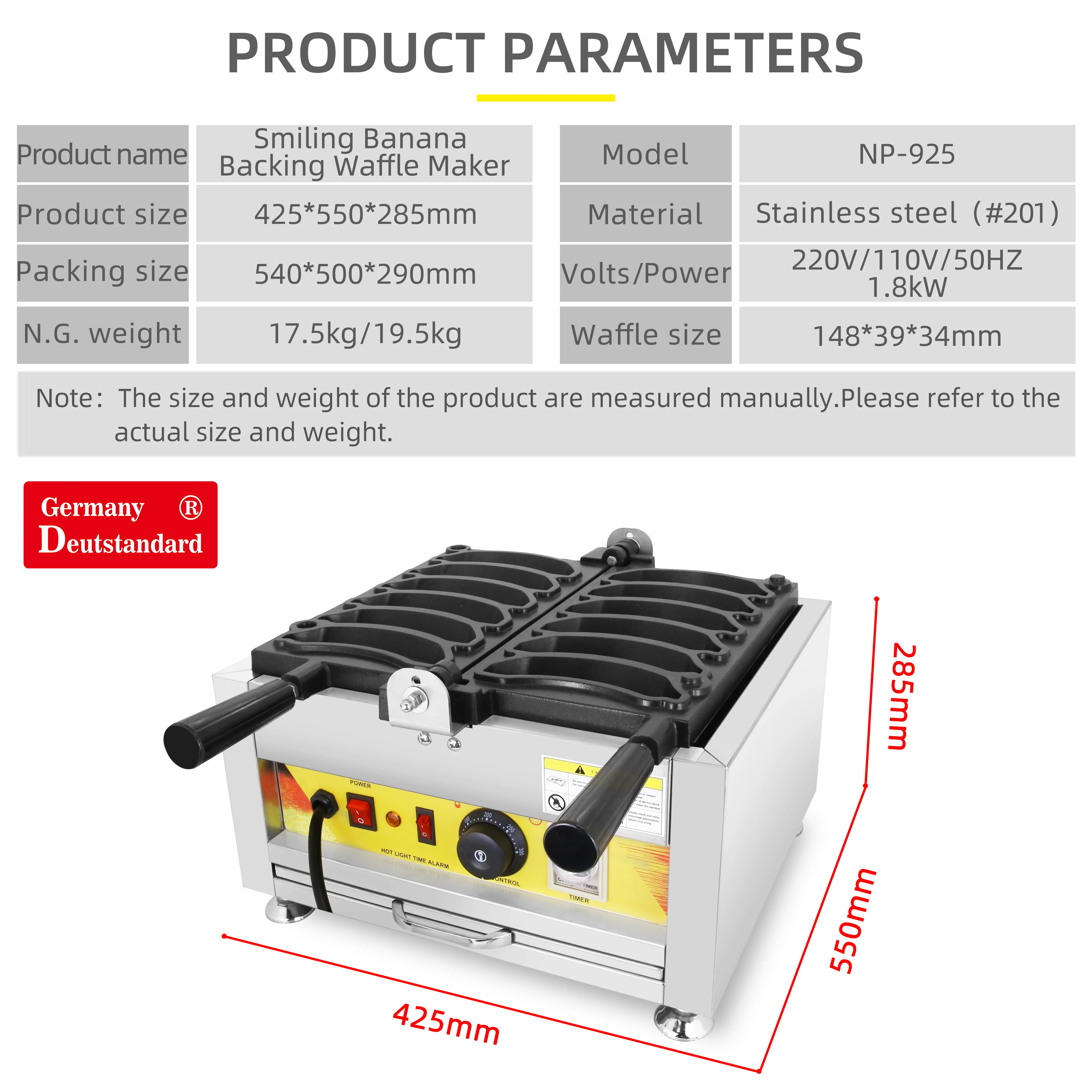 banana shaped waffle machine customize waffle machine factory for sale