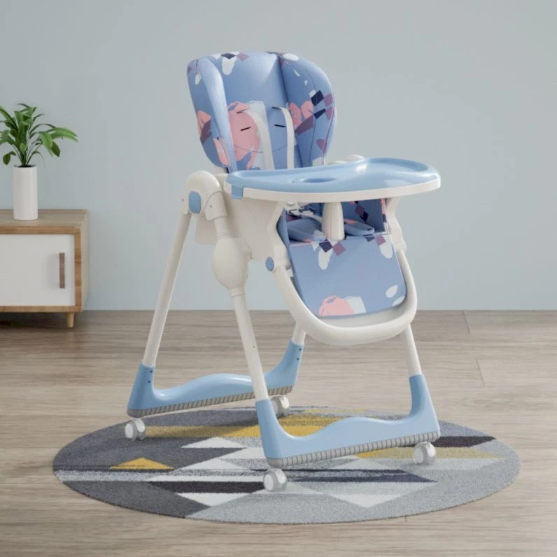 China factory Easy Folding Adjustable High Chair For Baby Feeding table /Unique Portable Plastic Kids Eating Dining Chair With