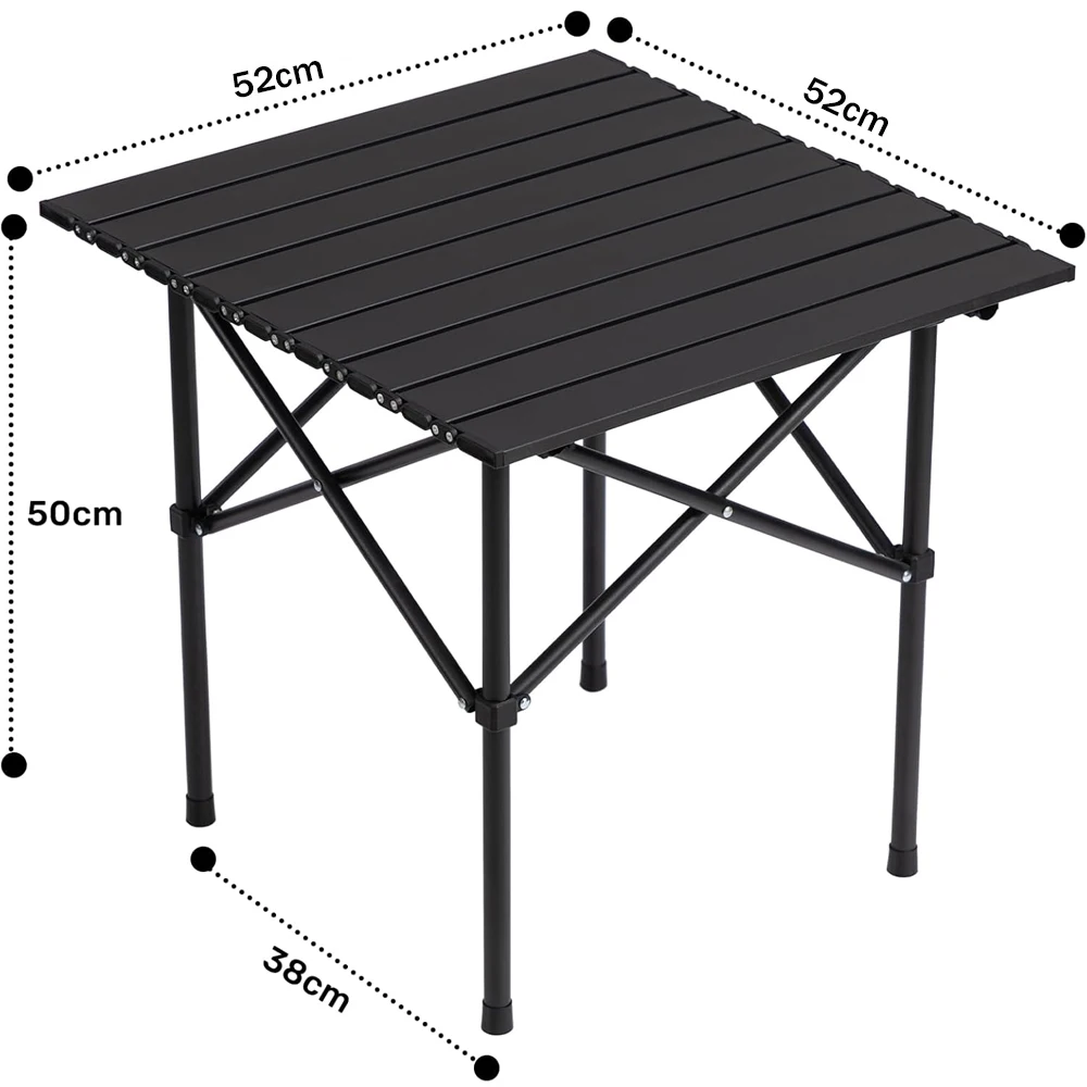 52*52*50cm Popular Outdoor Metal Portable Folding Camping Table For Beach Picnic Hiking Fishing