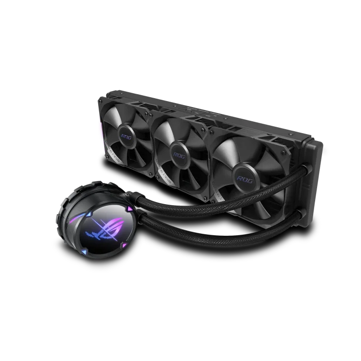 Как US ROG STRIX LC II 360 3 вентилятора встроенный радиатор водяного охлаждения процессор 12-го поколения Asetek 7-го ШИМ охлаждение процессора постоянного