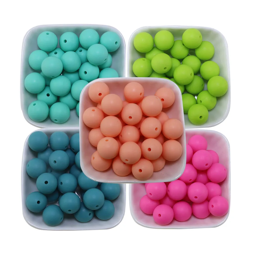 New Colors Silicone Round Loose Baby Chew Beads Focal Making Jewelry Manufacturers Bulk 20MM Silicone Beads For Pens