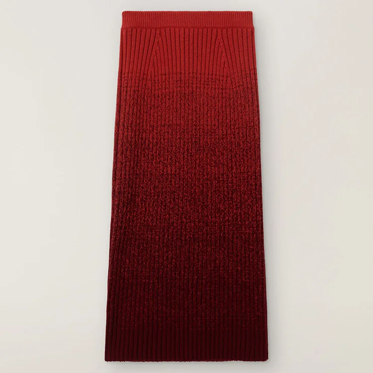 2022 Custom Autumn Spring Knit Ladies Skirt Wool Cashmere Sweater Rib Skirt For Women