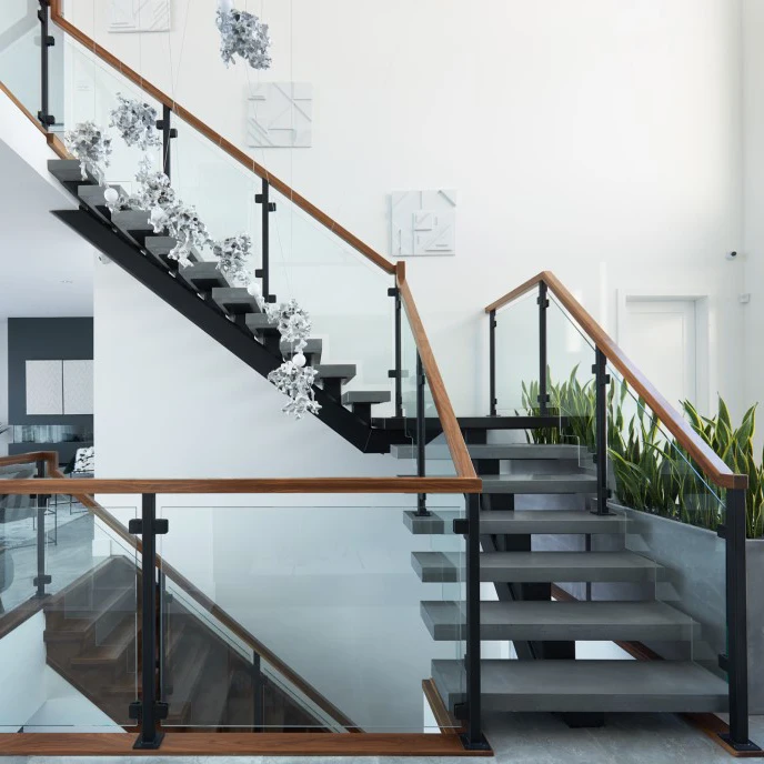 Aluminium Glass Balustrades Tempered Laminated Glazed Balcony Glass Balustrades